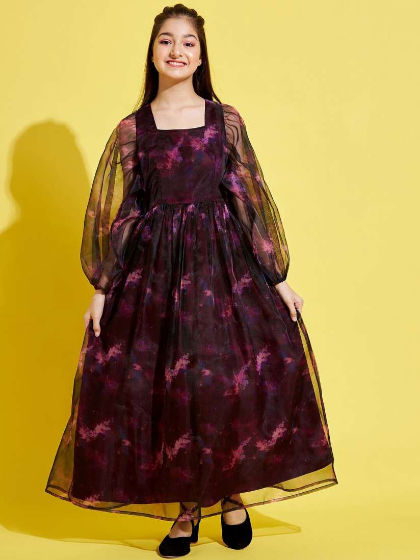 Black maxi dress myntra on sale