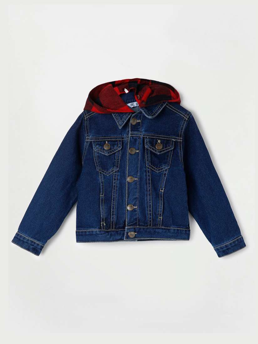 Buy Fame Forever by Lifestyle Boys Blue Red Cotton Washed Lightweight Denim Jacket Jackets for Boys 20811342 Myntra