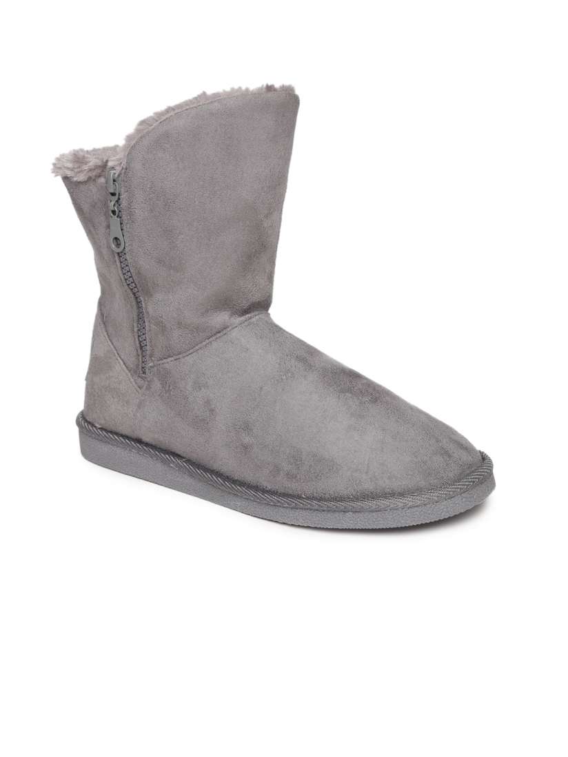 Buy Carlton London Women Grey Flat Boots Boots for Women 2081287 Myntra