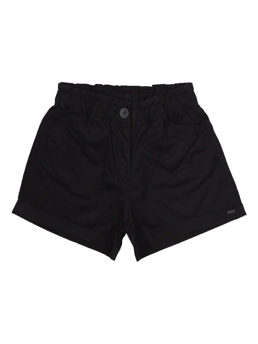 Ladies black cotton shorts clearance