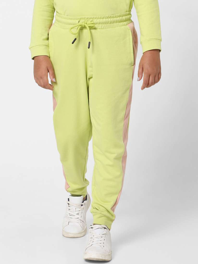 Buy KIDS ONLY Girls Lime Green Solid Cotton Joggers Track Pants for Girls 20813906 Myntra
