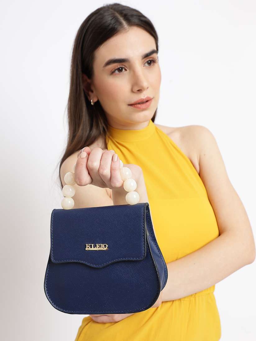 Buy KLEIO Pearl Beaded Top Handle Mini Hand Bag With Sling Handbags for Women 20816858 Myntra