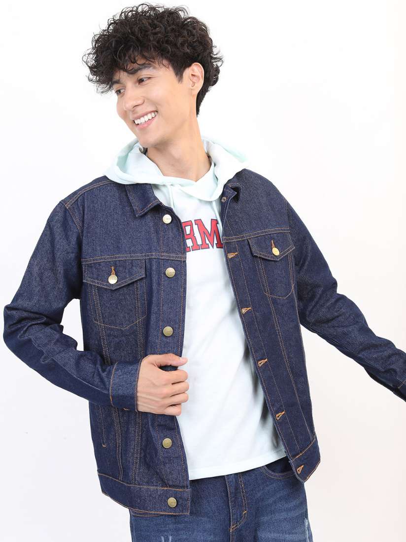 Buy KETCH Men Navy Blue Washed Denim Jacket Jackets for Men 20817598 Myntra