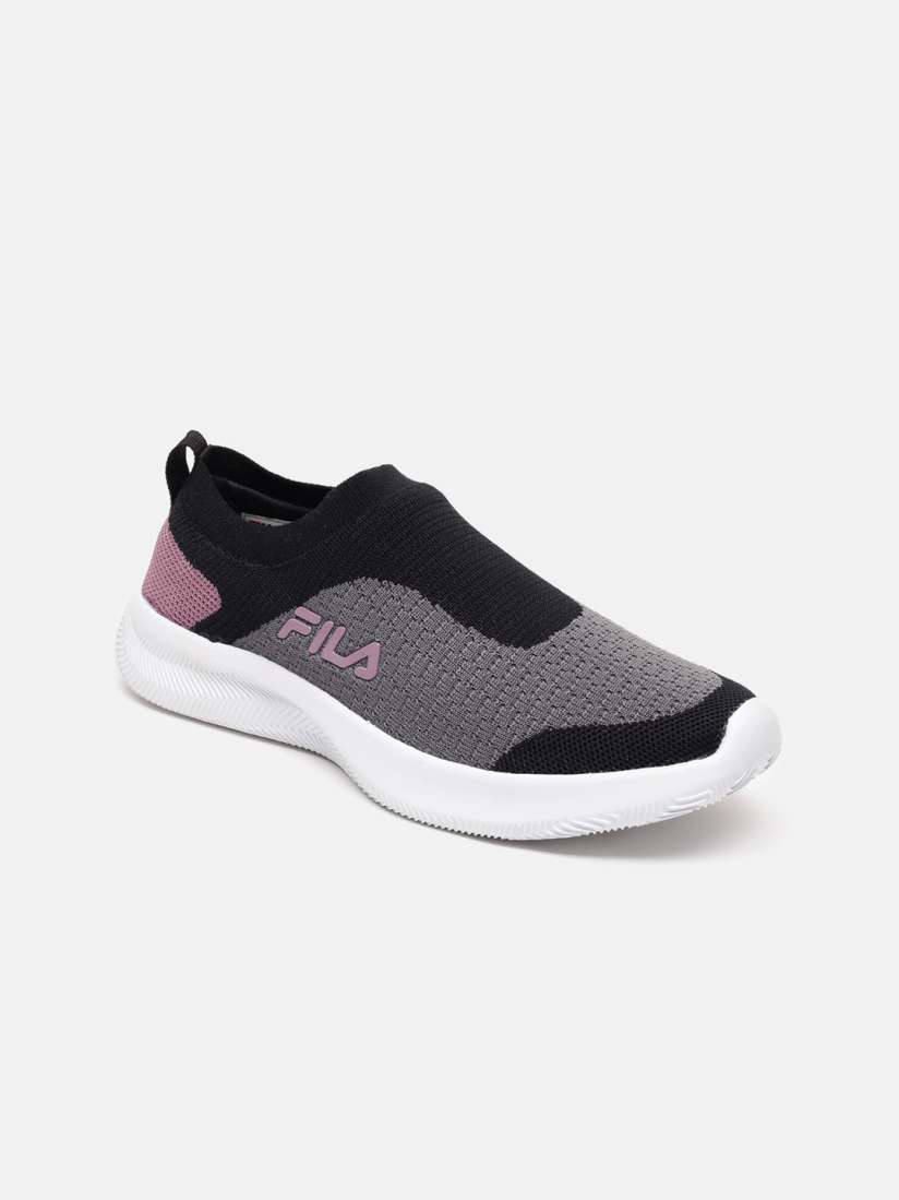 Fila black slip ons hotsell