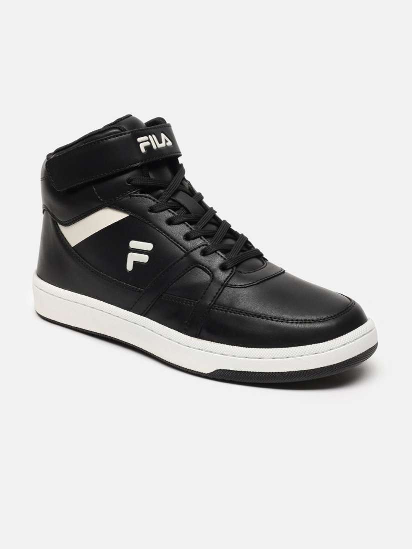 Fila black high top shoes shop