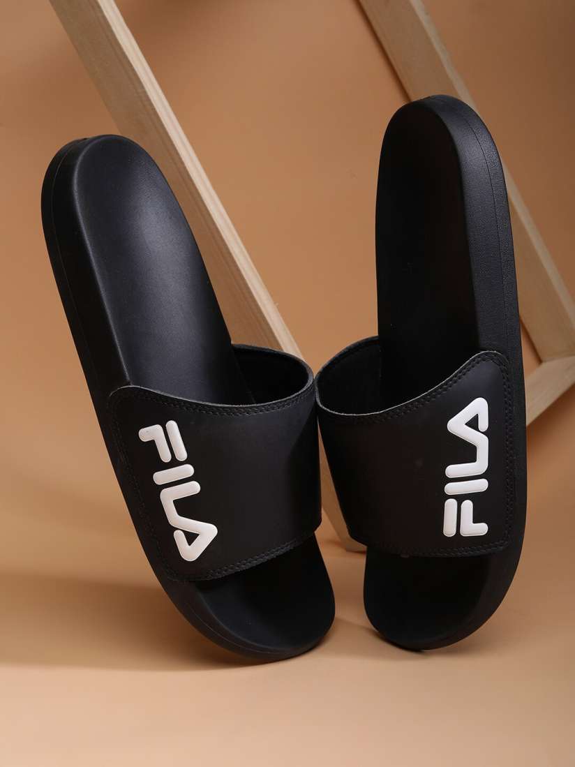 Buy FILA Men Black White Printed Sliders Flip Flops for Men 20818520 Myntra