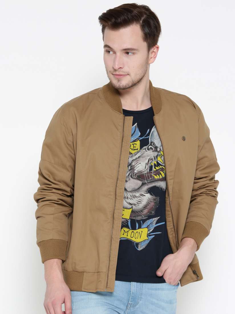 Khaki bomber jacket men discount