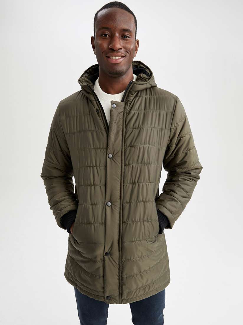 Buy DeFacto Men Khaki Longline Puffer Jacket Jackets for Men 20819772 Myntra