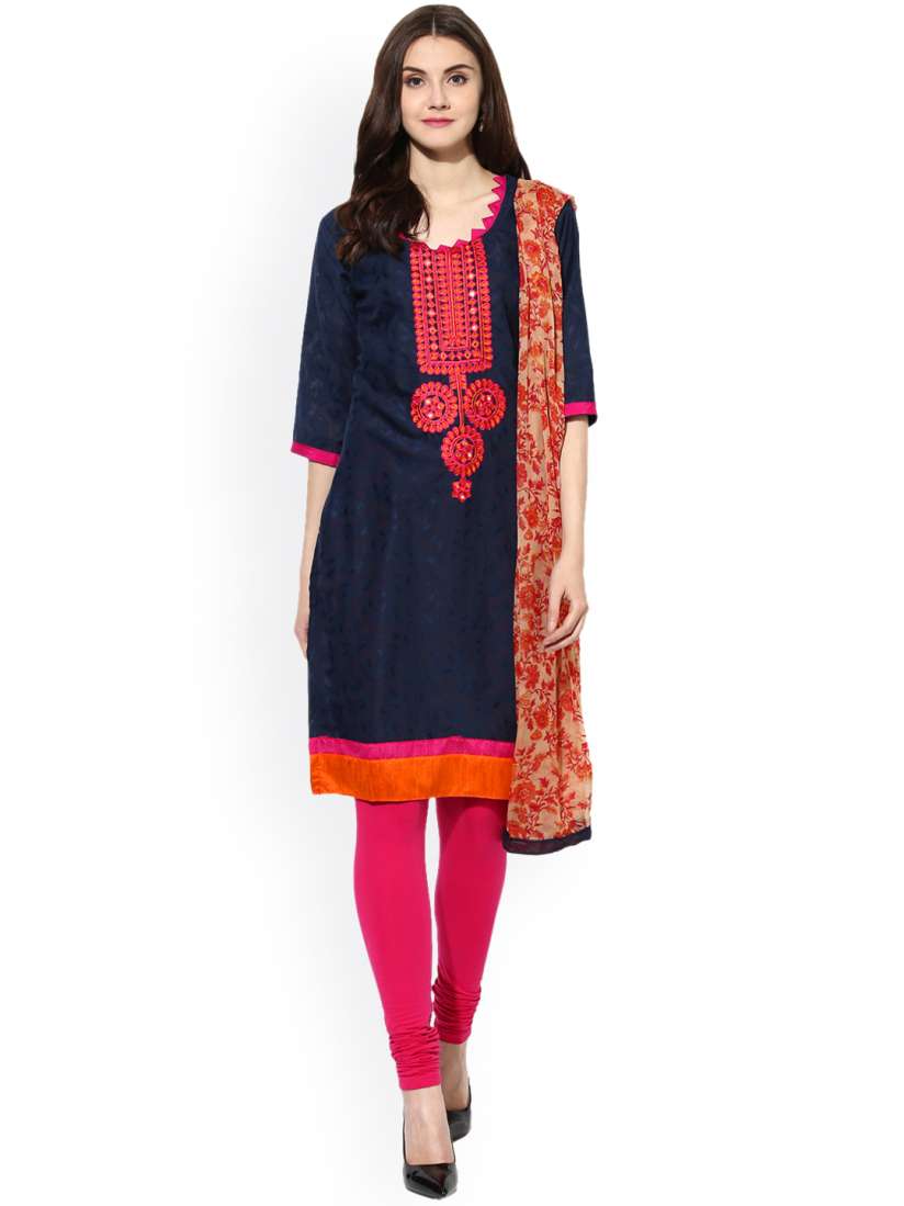 Saree mall blue and pink embroidered new arrivals
