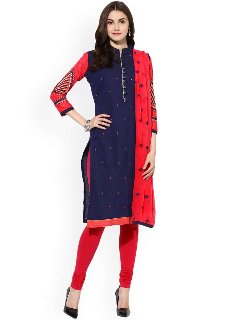 Saree mall blue and pink embroidered outlet