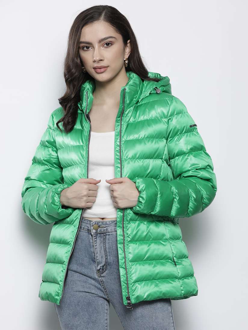 Buy Geox Women Fluorescent Green Lightweight Puffer Jacket Jackets for Women 20827080 Myntra