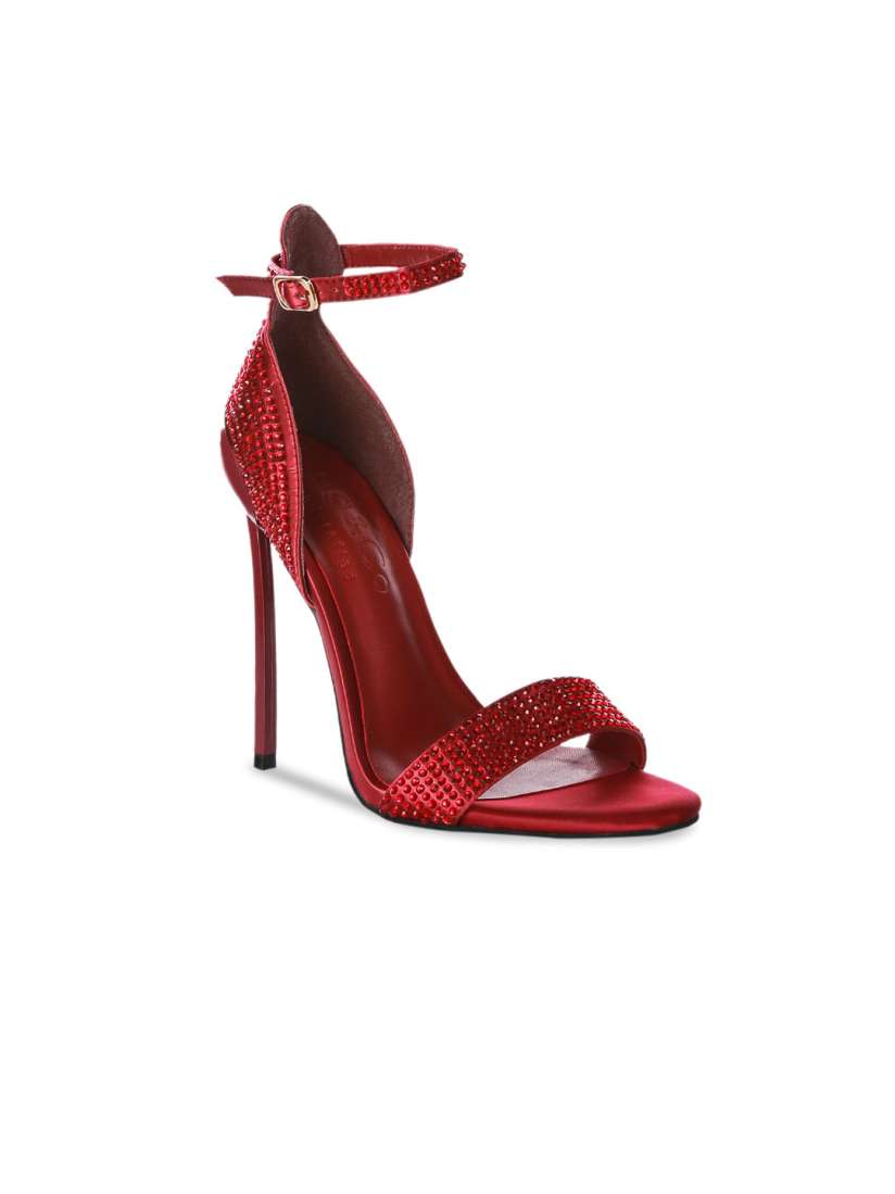 Burgundy embellished heels top