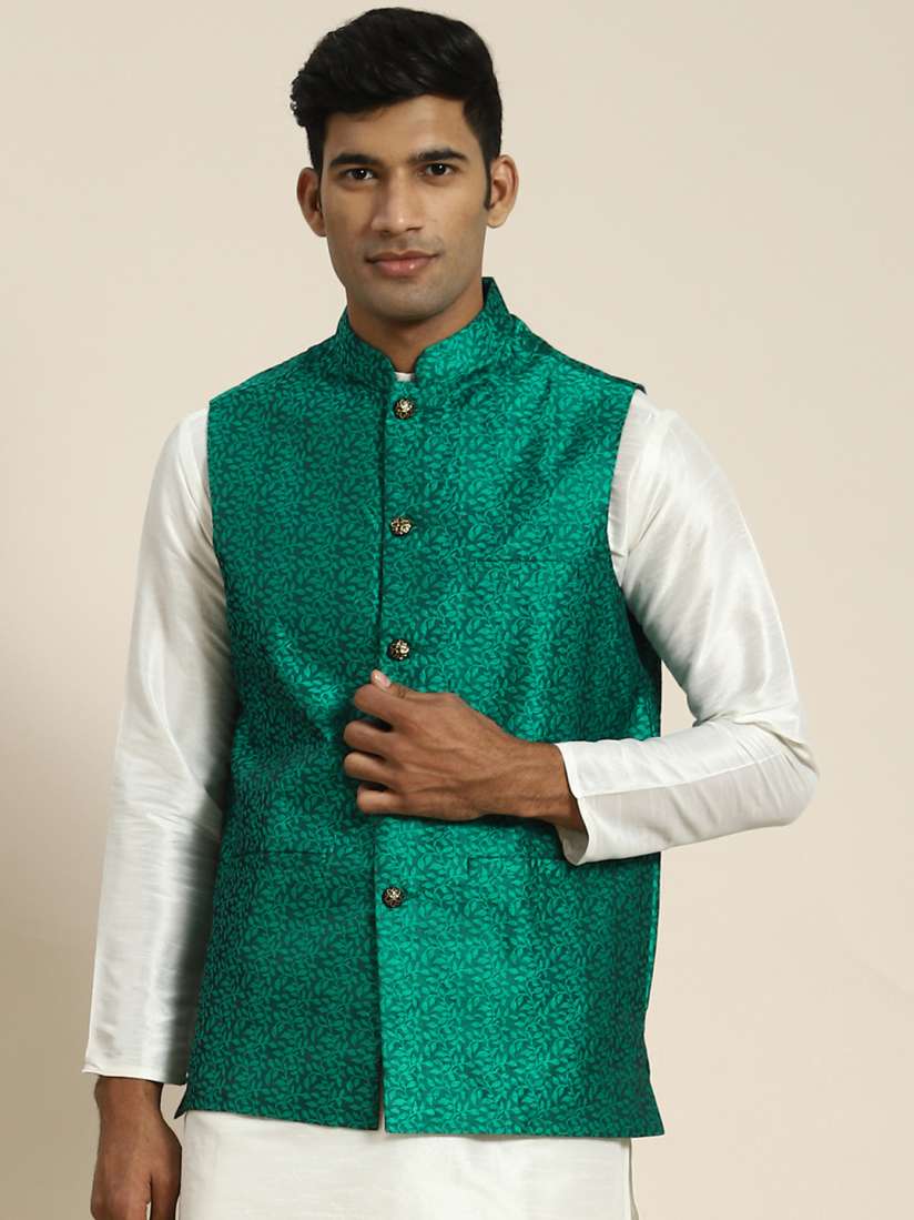 Buy SOJANYA Men Woven Design Jacquard Nehru Jacket Nehru Jackets for Men 20828756 Myntra