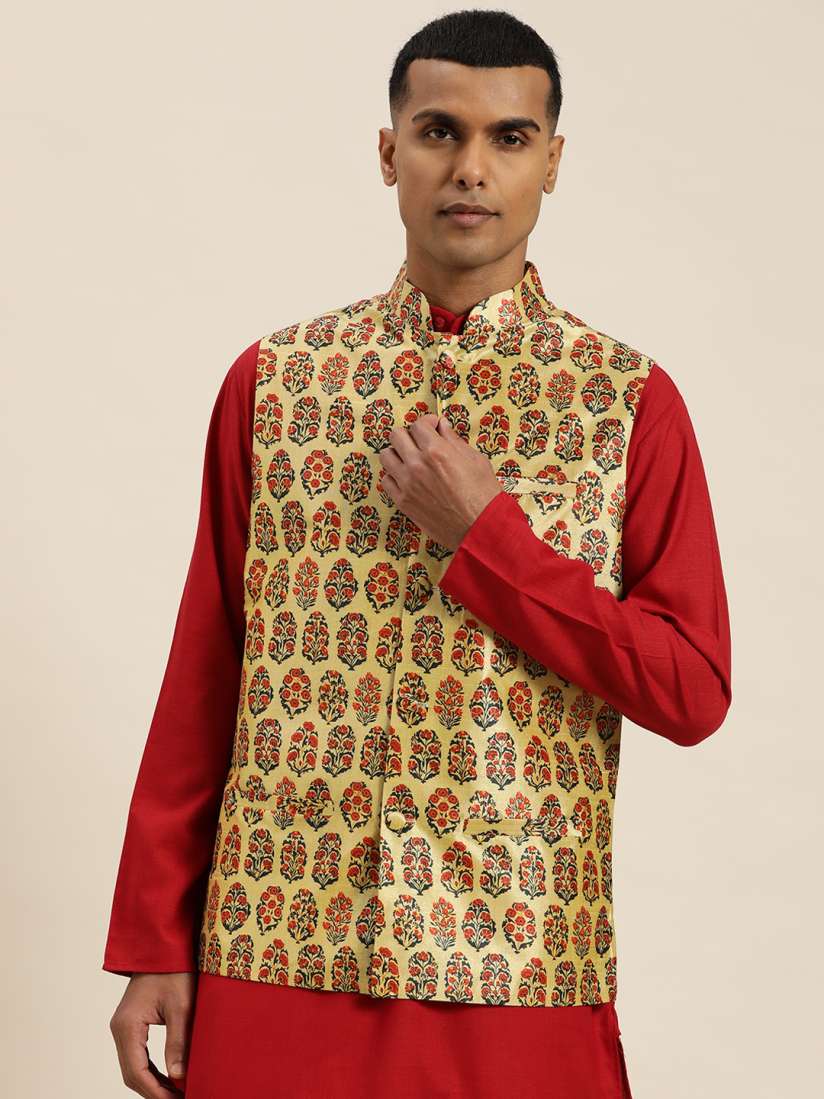 Buy SOJANYA Printed Silk Blend Nehru Jacket Nehru Jackets for Men 20828792 Myntra