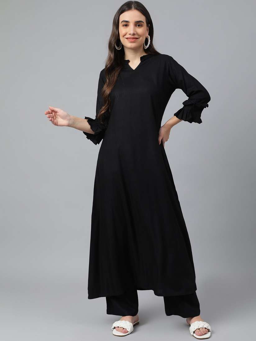 Myntra black kurta hot sale