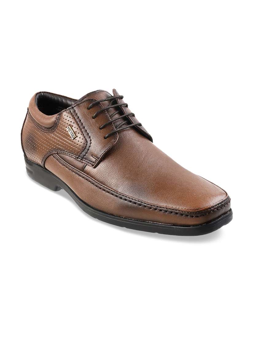Buy Metro Men Tan Brown Leather Formal Derbys Formal Shoes for Men 20830978 Myntra
