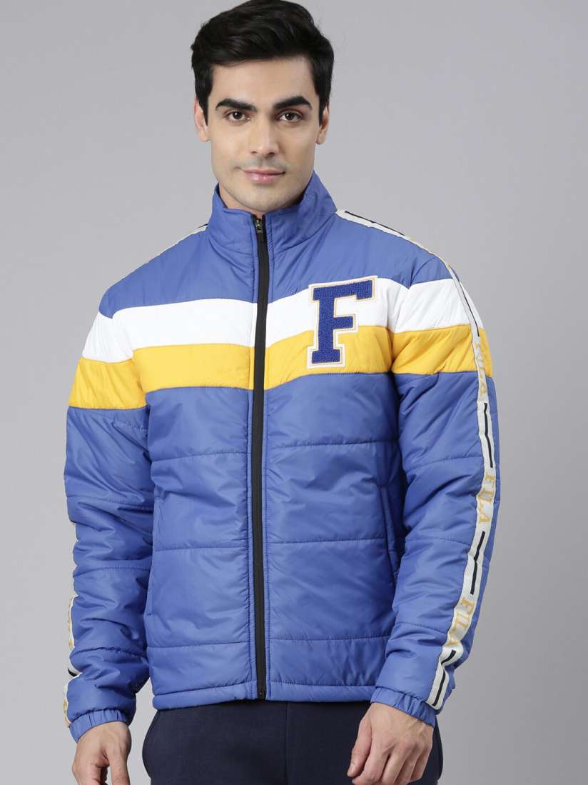 Buy FILA Men Blue Yellow Colourblocked Padded Jacket Jackets for Men 20835516 Myntra