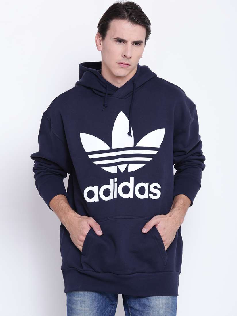 Buy Adidas Originals Men Navy Blue ADC Fashion Brand Print Hooded Longline Sweatshirt Sweatshirts for Men 2083552 Myntra