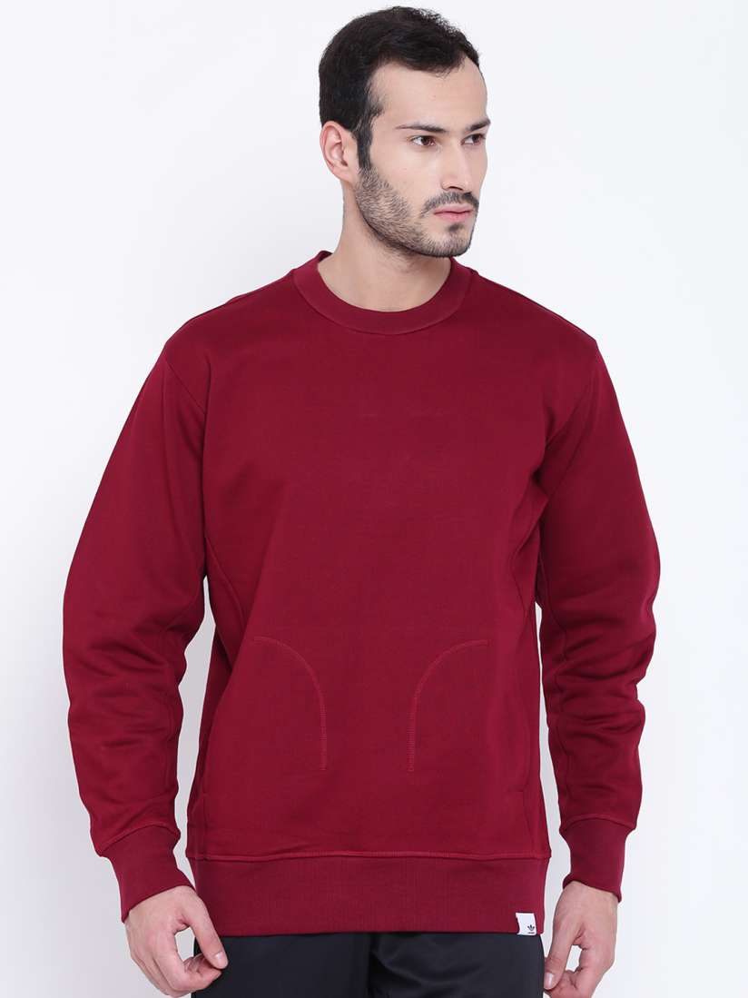 Buy ADIDAS Originals Men Maroon XBYO CREW Solid Sweatshirt Sweatshirts for Men 2083618 Myntra