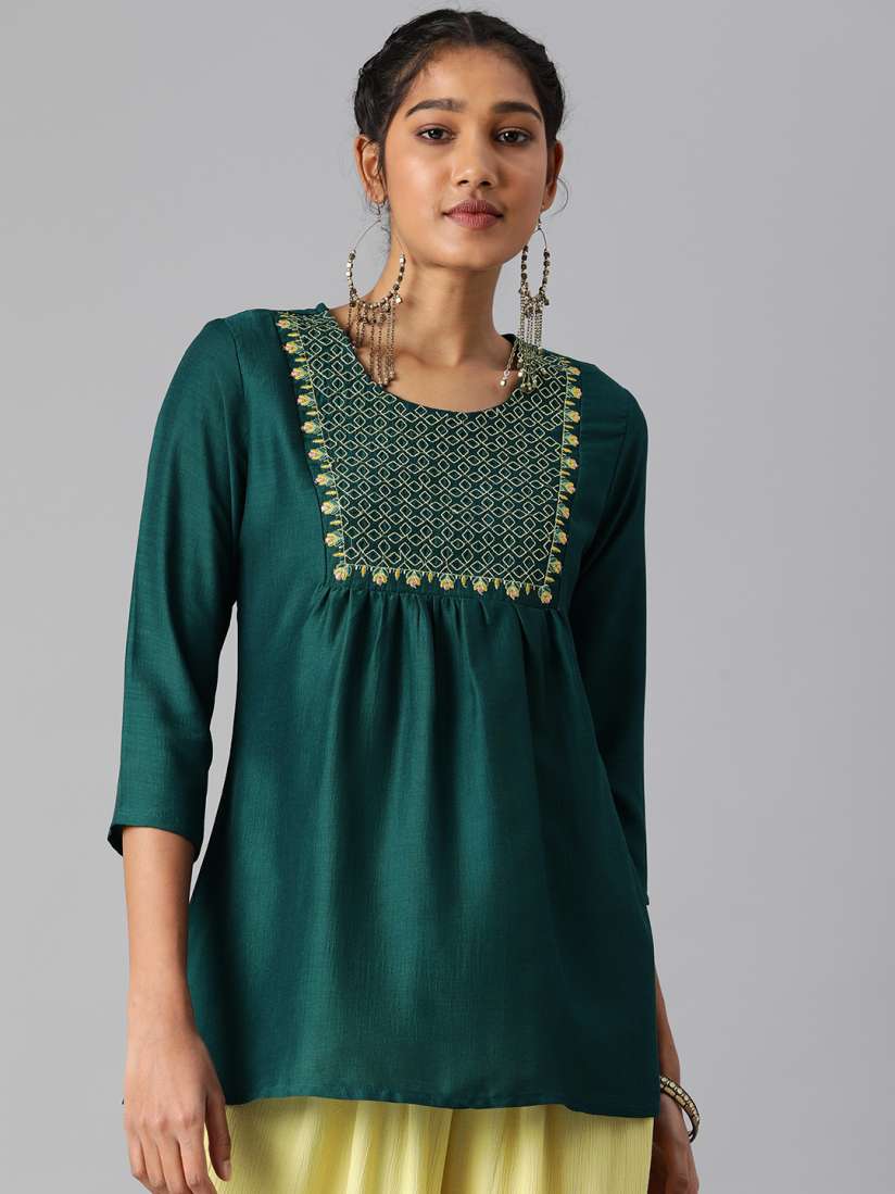 Myntra embroidered kurtis shop