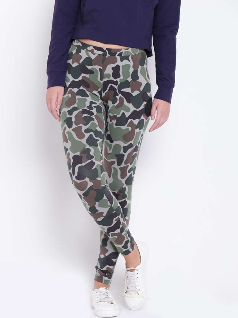 Buy ADIDAS Originals Olive Green Brown Camouflage Print Tights Tights for Women 2083886 Myntra