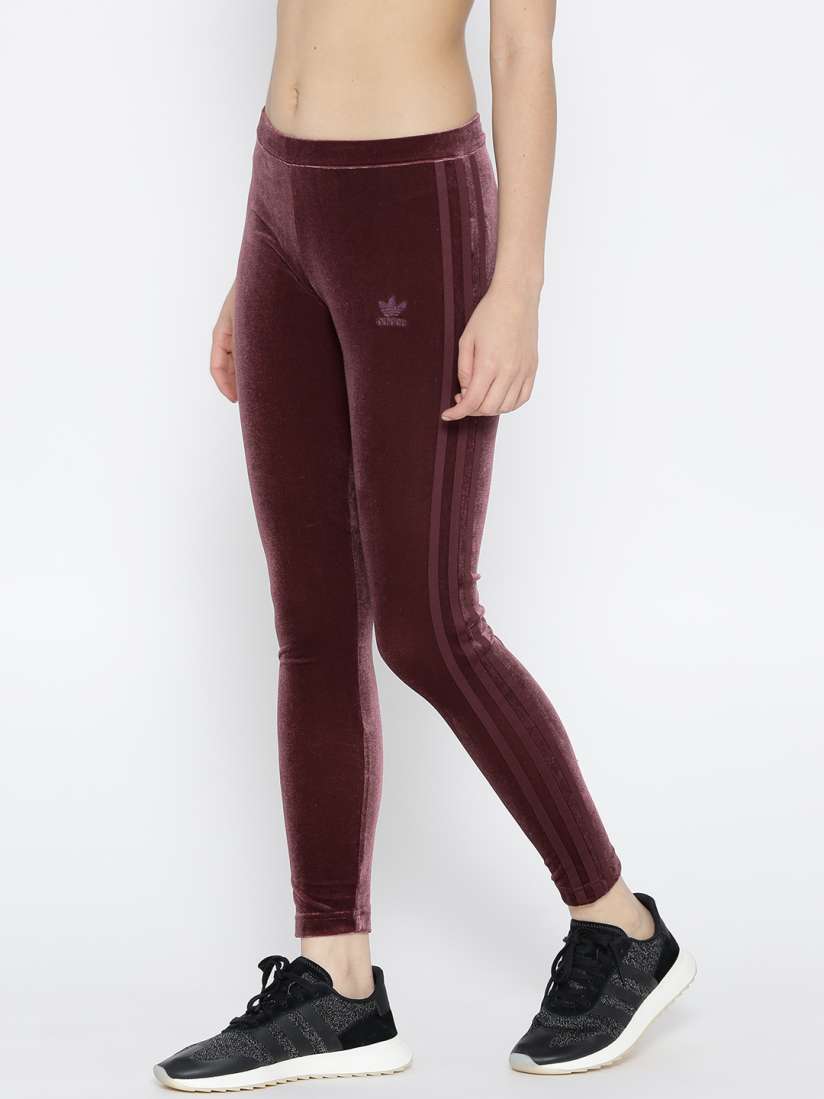 Adidas velvet leggings maroon new arrivals