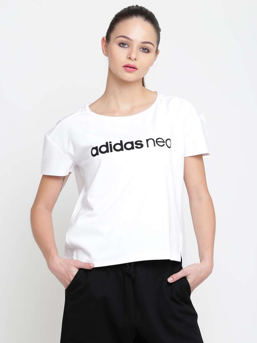 Adidas neo white t shirt deals