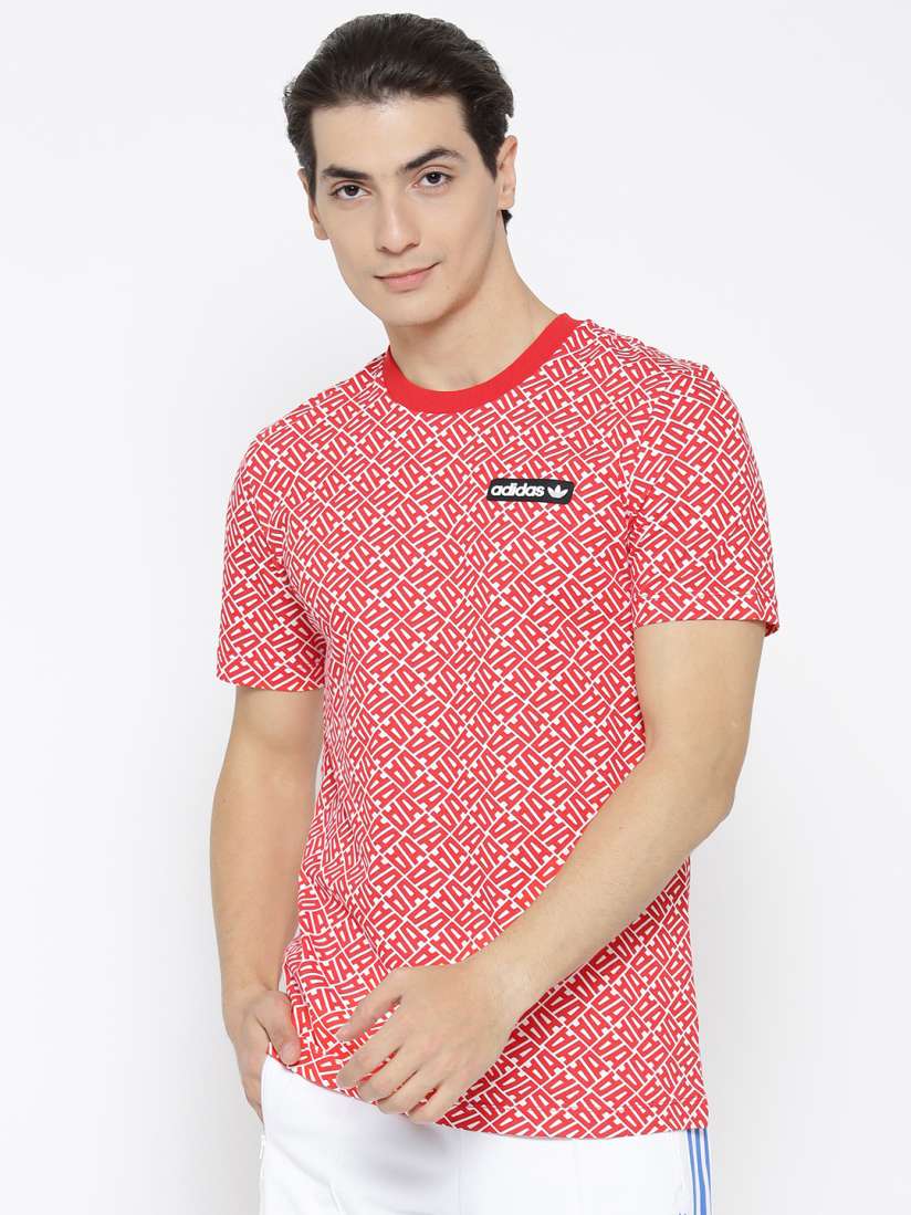 Buy ADIDAS Originals Men Red White ANICHKOV Printed Round Neck Pure Cotton T shirt Tshirts for Men 2084073 Myntra