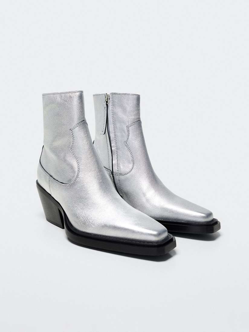 Mango silver boots hot sale