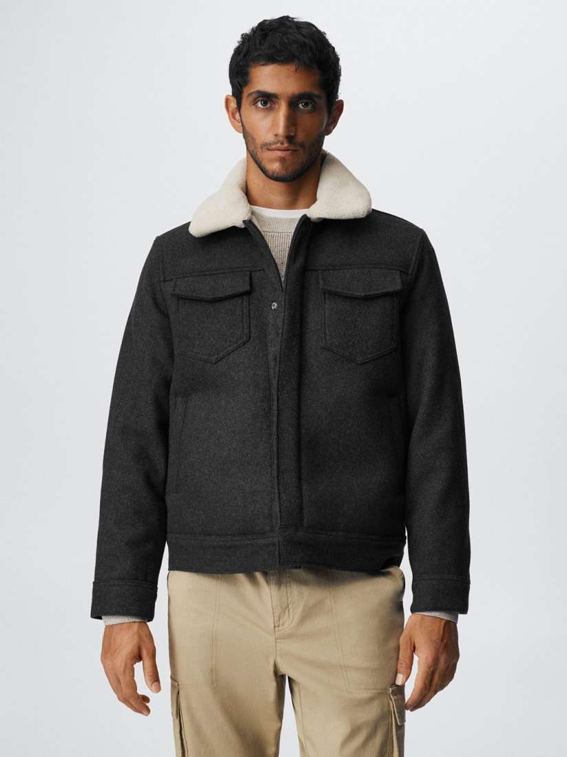Mango faux shearling jacket sales