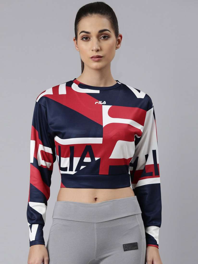 Fila crop top red white blue deals