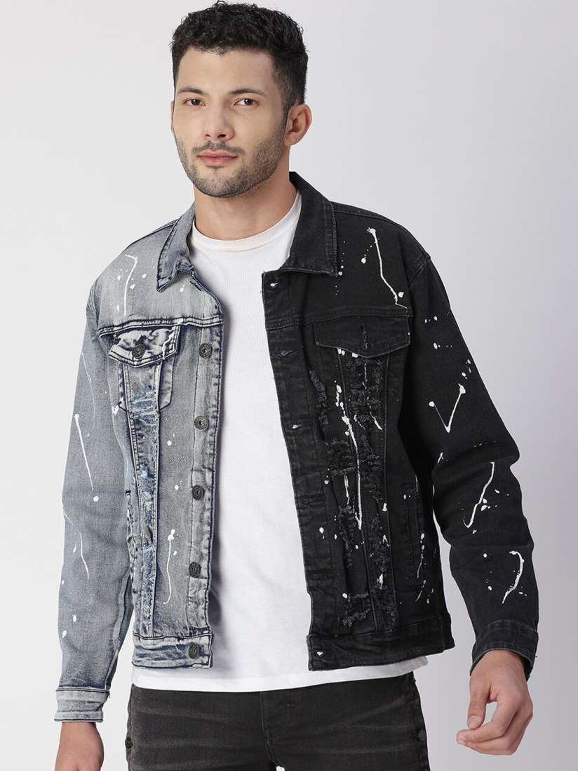 Buy WAIMEA Men Black Blue Washed Cotton Denim Jacket Jackets for Men 20846734 Myntra