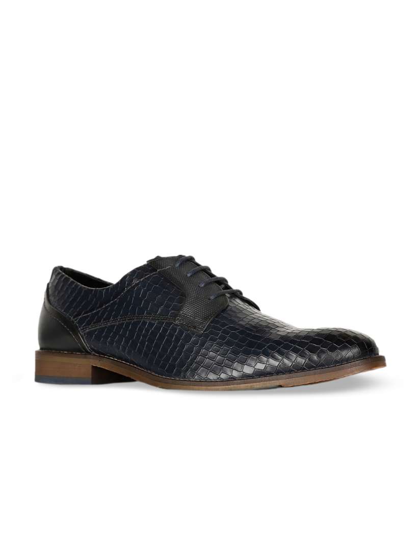 Buy Hush Puppies Men Navy Blue Textured Leather Formal Derbys Shoes Formal Shoes for Men 20854442 Myntra