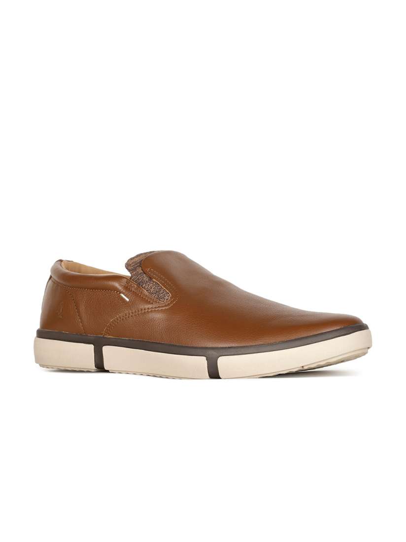Tan leather slip on sneakers hotsell