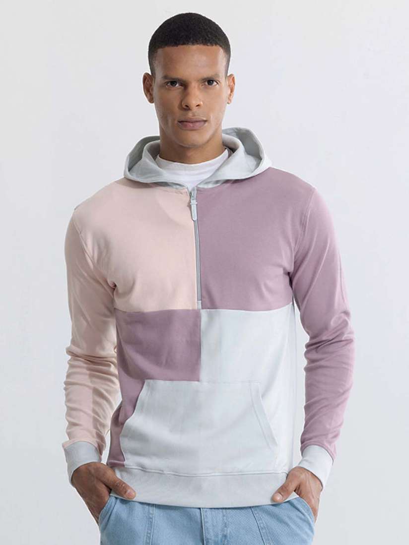 Buy Snitch Men Pink Colourblocked Hooded Cotton Sweatshirt Sweatshirts for Men 20854508 Myntra