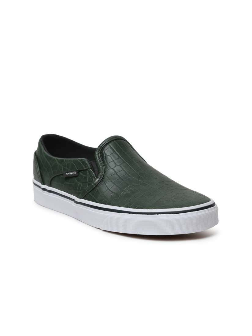 Dark green slip on vans deals