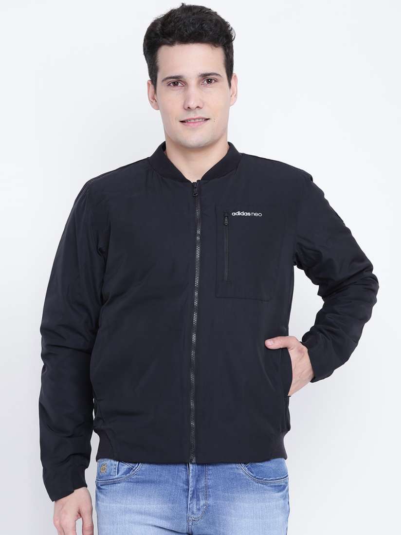 Buy Adidas NEO Men Black LP Solid Bomber Jacket Jackets for Men 2085760 Myntra