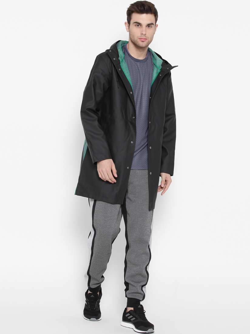 Buy ADIDAS Originals Black EQT Hooded Longline Rain Jacket Rain Jacket for Men 2085815 Myntra