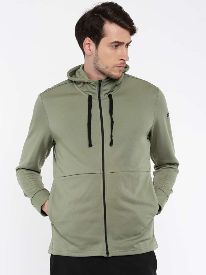 Buy Adidas Men Olive Green Solid WORKOUT FZ LITE Hooded Sweatshirt Sweatshirts for Men 2085842 Myntra