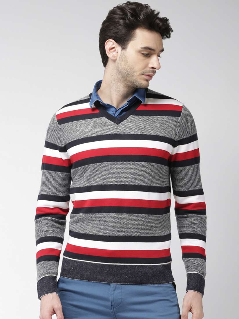 Tommy hilfiger red and blue striped sweater outlet
