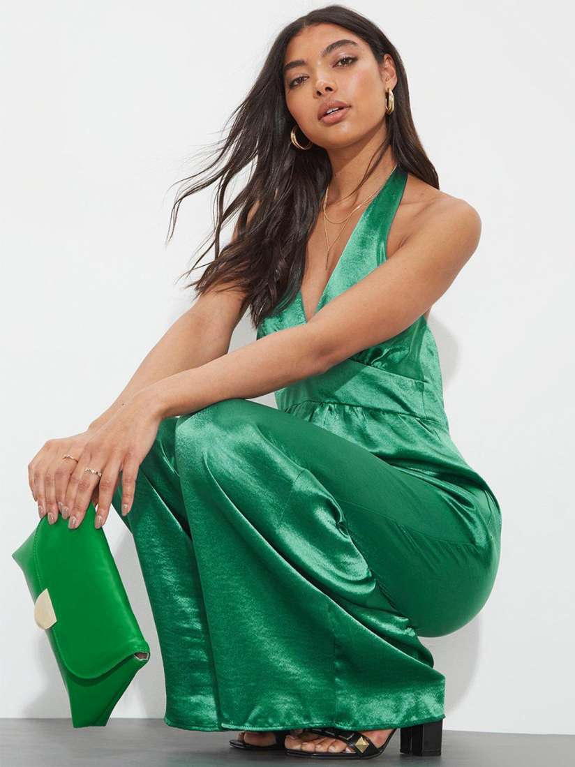 Buy DOROTHY PERKINS Green Solid Halter Neck Basic Jumpsuit Jumpsuit for Women 20861706 Myntra