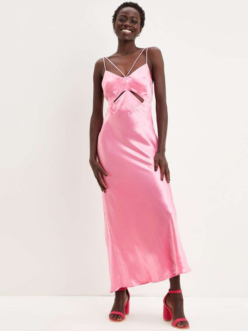 Buy DOROTHY PERKINS Pink Solid Sheen A Line Maxi Dress Dresses for Women 20861742 Myntra