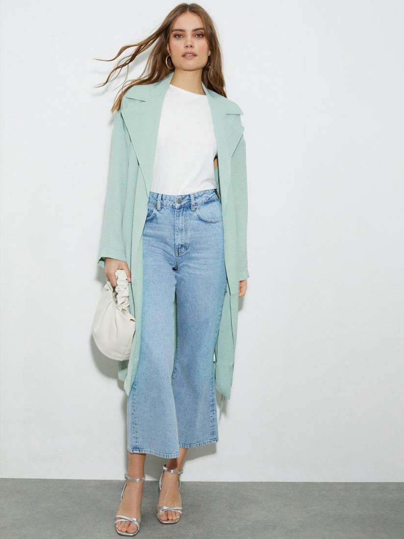 Buy DOROTHY PERKINS Women Green Solid Cotton Belted Over Coat Coats for Women 20861806 Myntra
