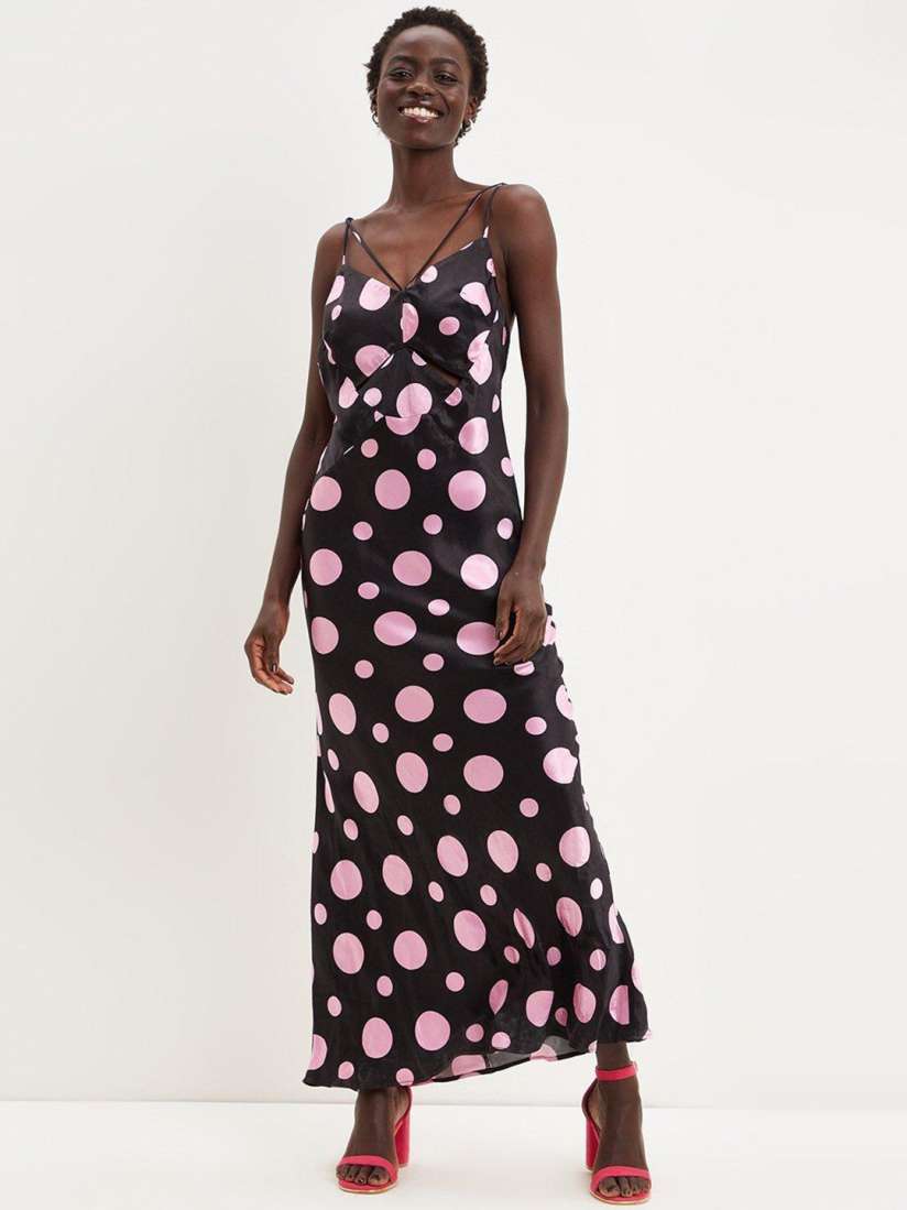Buy DOROTHY PERKINS Black Pink Geometric Print Satin Maxi Dress Dresses for Women 20861822 Myntra