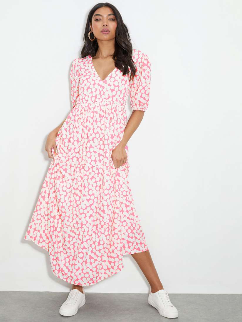 Dorothy perkins white polka dot dress clearance