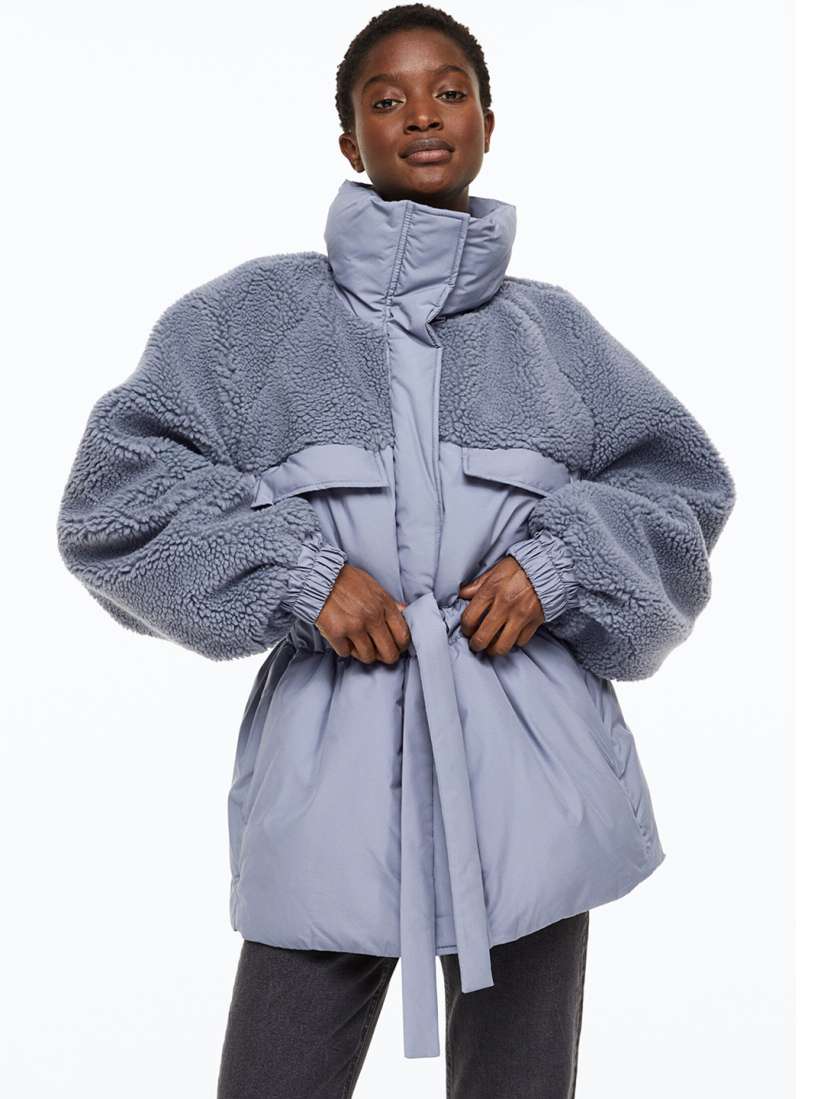 Grey teddy jacket womens on sale