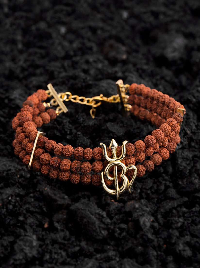 Buy Dare by Voylla Men Gold Toned Brown Brass Gold Plated Link Bracelet Bracelet for Men 20865954 Myntra