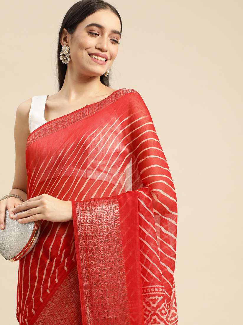 Red saree myntra outlet