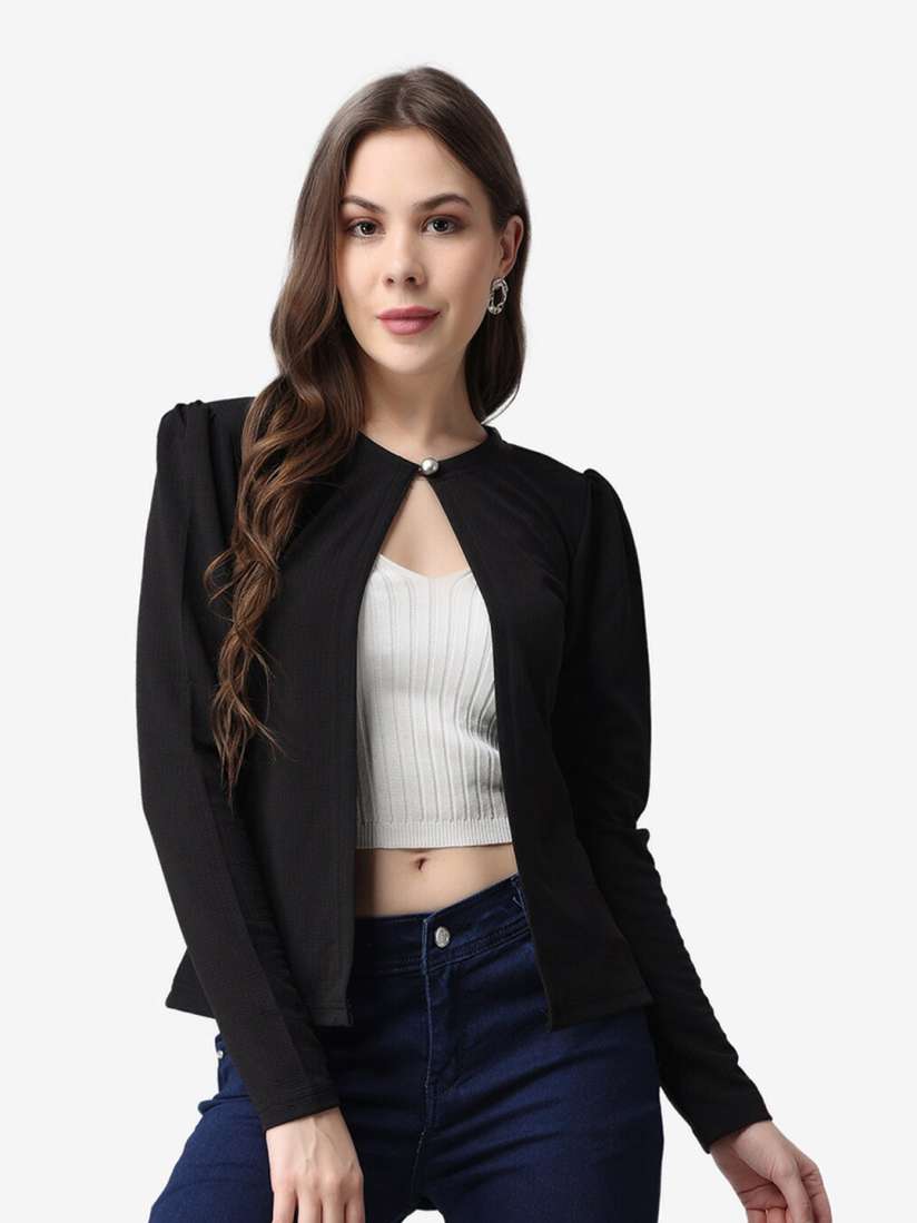 Buy Popwings Women Black Shrug Shrug for Women 20867684 Myntra