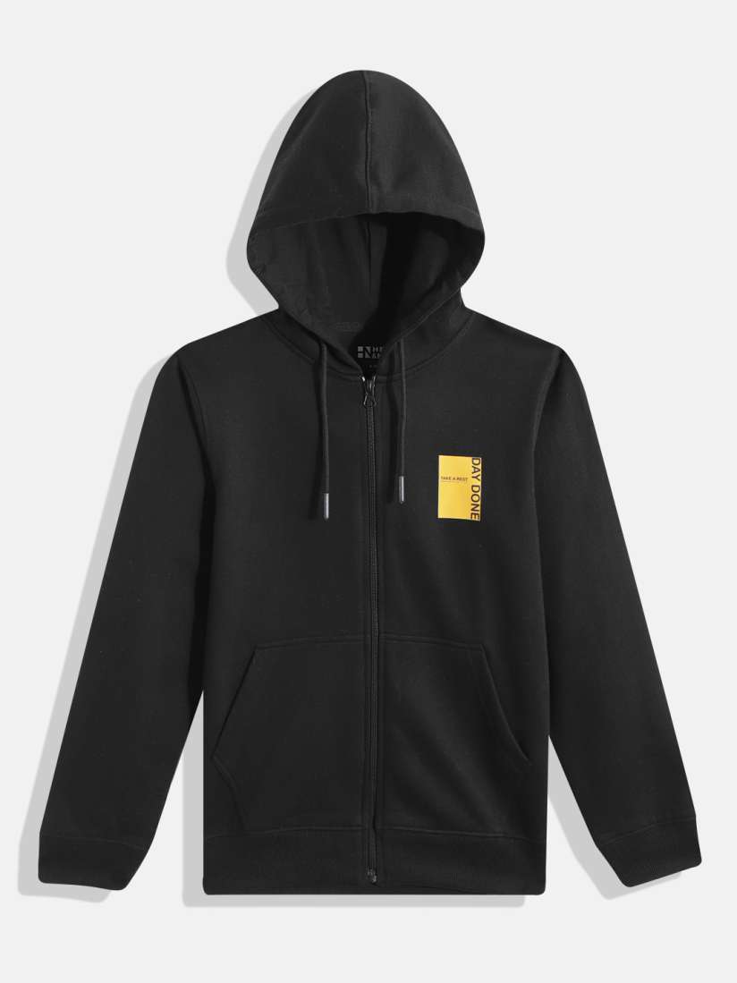 Buy HERE NOW Boys Black Hooded Sweatshirt Sweatshirts for Boys 20867860 Myntra